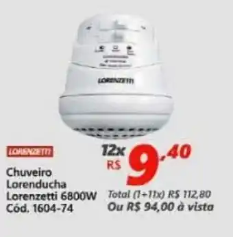 Lojas Becker Chuveiro Lorenducha Lorenzetti 6800w oferta