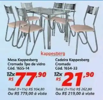 Lojas Becker Mesa Kappesberg Cromada Tpo de Vidro oferta