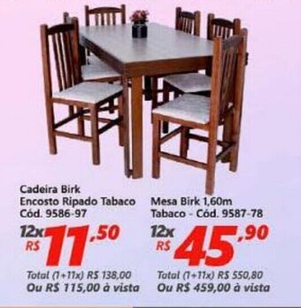 Lojas Becker Cadeira Birk Encosto Ripado Tabaco oferta