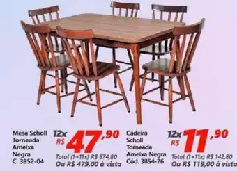 Lojas Becker Mesa Scholl Torneada Ameixa Negra oferta