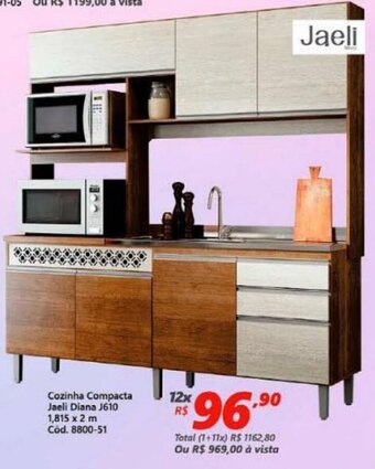 Cozinha Compacta Jaeli Diana J610 1815x2m