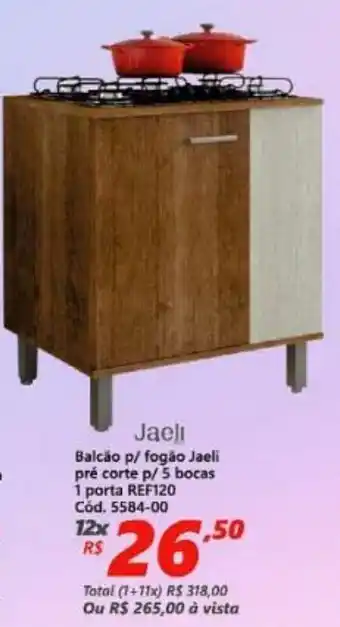 Lojas Becker balcao p/ Fogao Jaeli pre corte p/ 5 bocas 1 porta oferta