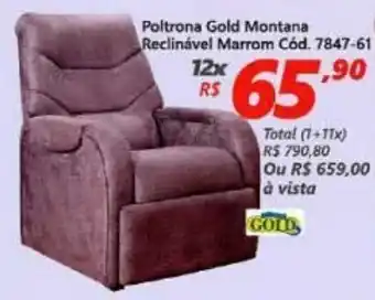 Poltrona Gold Montana Reclinavel Marrom