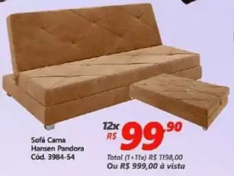 Lojas Becker Sofa Cama Hansen Pandora oferta