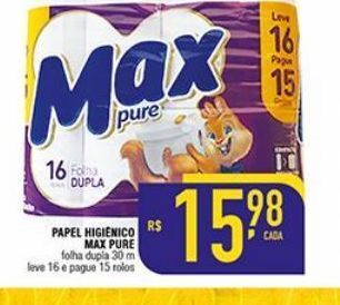 Mercantil Rodrigues Papel higiênico max pure oferta