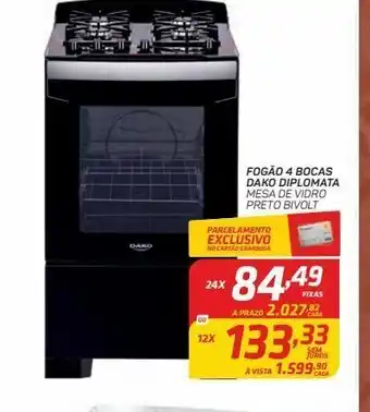 GBarbosa Fogão dako 4 bocas oferta