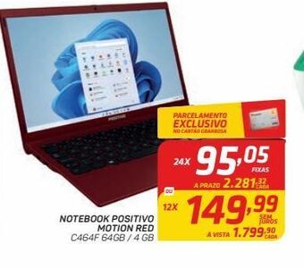 GBarbosa Notebook positivo motion red oferta