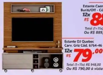 Estante DJ Quebec Carv. Griz
