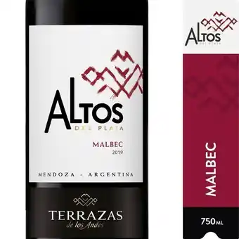 Pão de Açúcar Vinho argentino tinto seco altos del plata malbec mendoza garrafa 750ml oferta