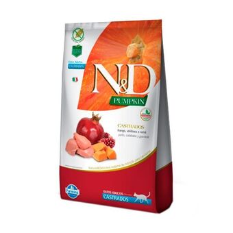 Ração pumpkin n&d para gatos adultos castrados sabor frango