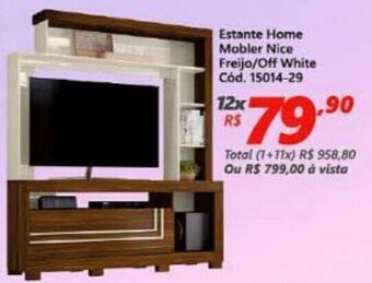 Lojas Becker Estante home Mobler Nice Freijo/ Off WHite oferta