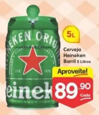 Supermercados Princesa Cerveja Heineken Barril 5L oferta