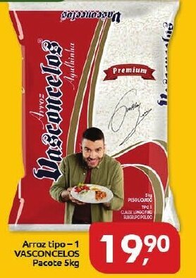 Supermercados Nori Arroz Tipo 1 Vasconcelos pacote 5kg oferta