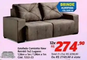 Lojas Becker Estofado Comiotto New Retratil 3x2 Lugares 1.56mx1m / 1.96mx1m oferta