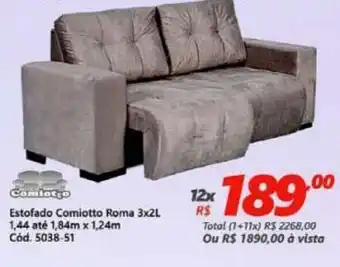 Estofado Comiotto Roma 3x2L 1.44 ate 1.84mx1.24m