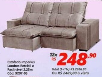 Estofado Imperius Londres Retratil e Reclinavel 2.25,