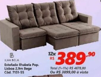 Lojas Becker Estofado IIhabela Pop. Lisboa 2.9m Bege oferta