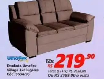 Lojas Becker Estofado Umaflex Village 3x2 luagres oferta