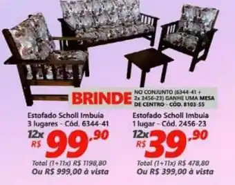 Lojas Becker Estofado Scholl Imbula 3 Lugares oferta