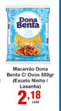 Rossi Supermercado Macarrao Dona Benta c/ Ovos 500g oferta