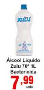 Rossi Supermercado Alcool Liquido Zulu 70 1L Bactericida oferta