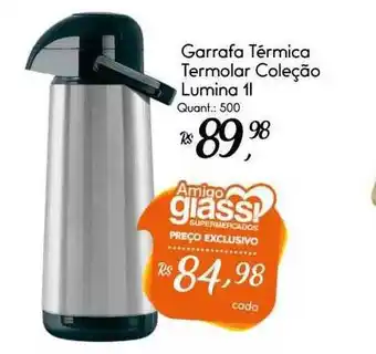 Giassi Supermercados Garrafa Térmica Termolar Coleção Lumina 1l oferta