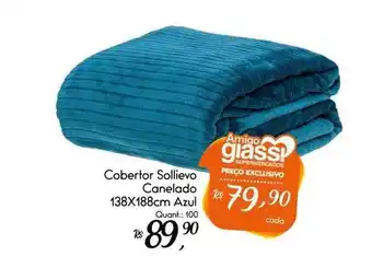 Giassi Supermercados Cobertor Sollievo Canelado 138x188cm Azul oferta