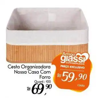 Cesta Organizadora Nossa Casa Com Forro