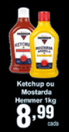 Rossi Supermercado Ketchup ou Mostarda Hemmer 1kg oferta
