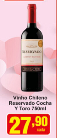 Rossi Supermercado Vinho Chileno Reservado Cocha Y Toro 750ml oferta