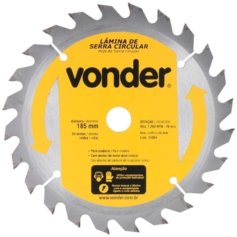 Benoit Disco de Corte Vonder Serra Circular Madeira 7.1/4" 185x20mm oferta