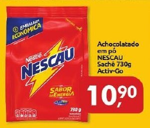 Supermercados Nori Achocolatado em po Nescau Sache 730g Activ-Go oferta