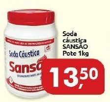 Supermercados Nori Soda caustica Sansao pote 1kg oferta