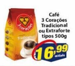 Vencedor Atacadista Cafe 3 Coracoes Tradicional ou Extraforte tipos 500g oferta