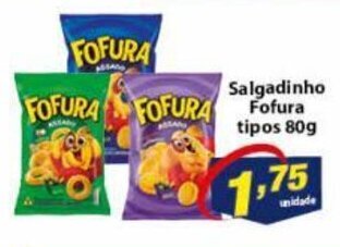 Vencedor Atacadista Salgadinho Fofura tipos 80g oferta