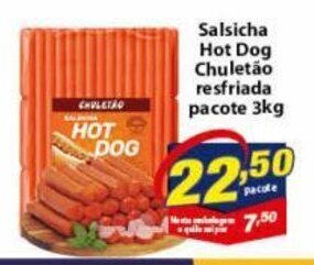 Vencedor Atacadista Salsicha Hot Dog Chuletao resfriada pacote 3kg oferta