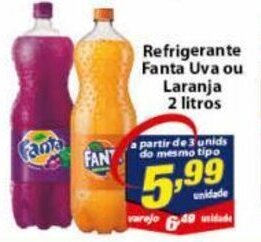Vencedor Atacadista Refrigerante Fanta Uva ou Laranja 2L oferta