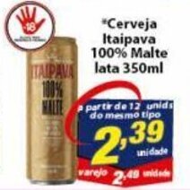 Vencedor Atacadista Cerveja Itaipava 100% Malte lata 350ml oferta