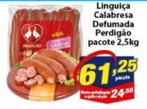Vencedor Atacadista Linguica Calabresa Defumada Perdigao pacote 2.5kg oferta