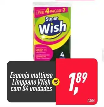 Esponja Multiuso Limppano Wish com 04 unidades