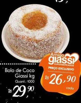 Giassi Supermercados Bolo De Coco Giassi Kg oferta