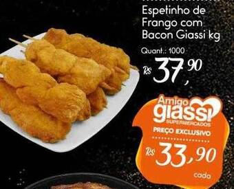 Giassi Supermercados Espetinho De Frango Com Bacon Giassi Kg oferta