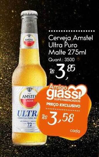 Giassi Supermercados Cerveja Amstel Ultra Puro Malte oferta