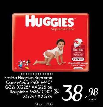 Giassi Supermercados Fralda Huggies Supreme Care Mega Roupinha oferta