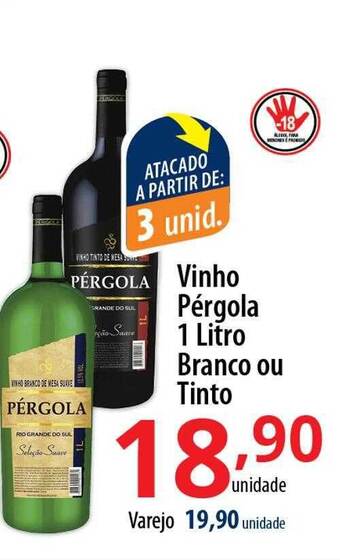 Akki Atacadista Vinho Pérgola Branco Ou Tinto oferta