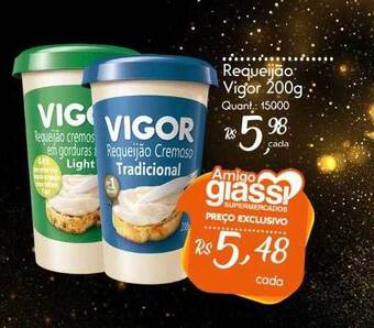 Giassi Supermercados Requeijão Vigor oferta
