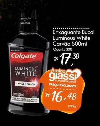 Giassi Supermercados Enxaguante Bucal Luminous White Carvão oferta