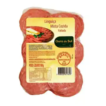 Supper Rissul Linguiça mista ouro do sul resfriada cozida fatiada pacote 500g oferta