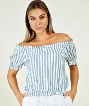 Marisa Blusa ciganinha feminina listrada manga curta marisa oferta