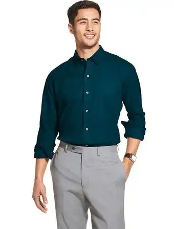 Camisa nervuras manga longa regular masculino chumbo van heusen - van heusen